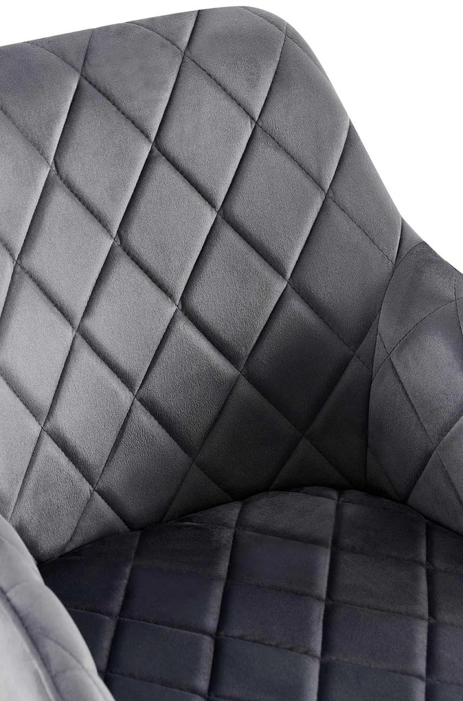 Jedálenská stolička Monett - zamat, B čierny rám - Tmavo sivá