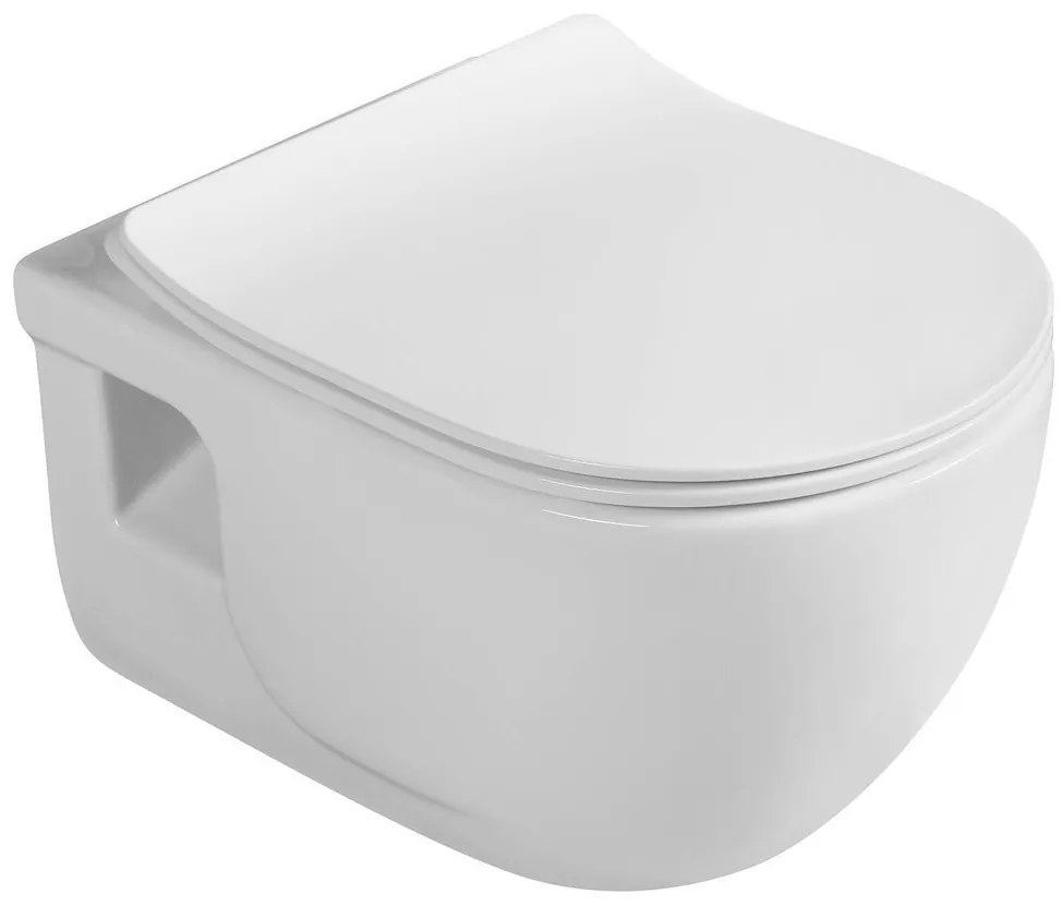 Sapho Sapho, BRILLA závesná WC misa s bidet. spŕškou, Rimless, 36,5x53 cm, biela, 100612