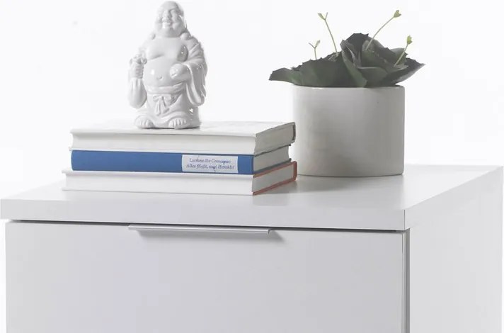 Vysoký nočný stolík / skrinka Samson Plus, biely