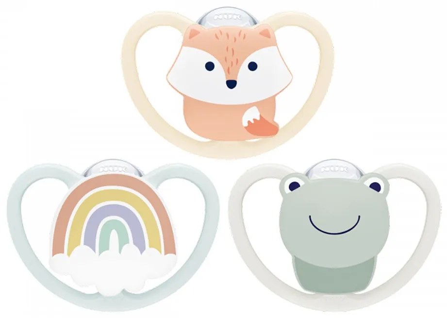 Cumlík Space NUK 0-6m rainbow, vel. 0-6 m