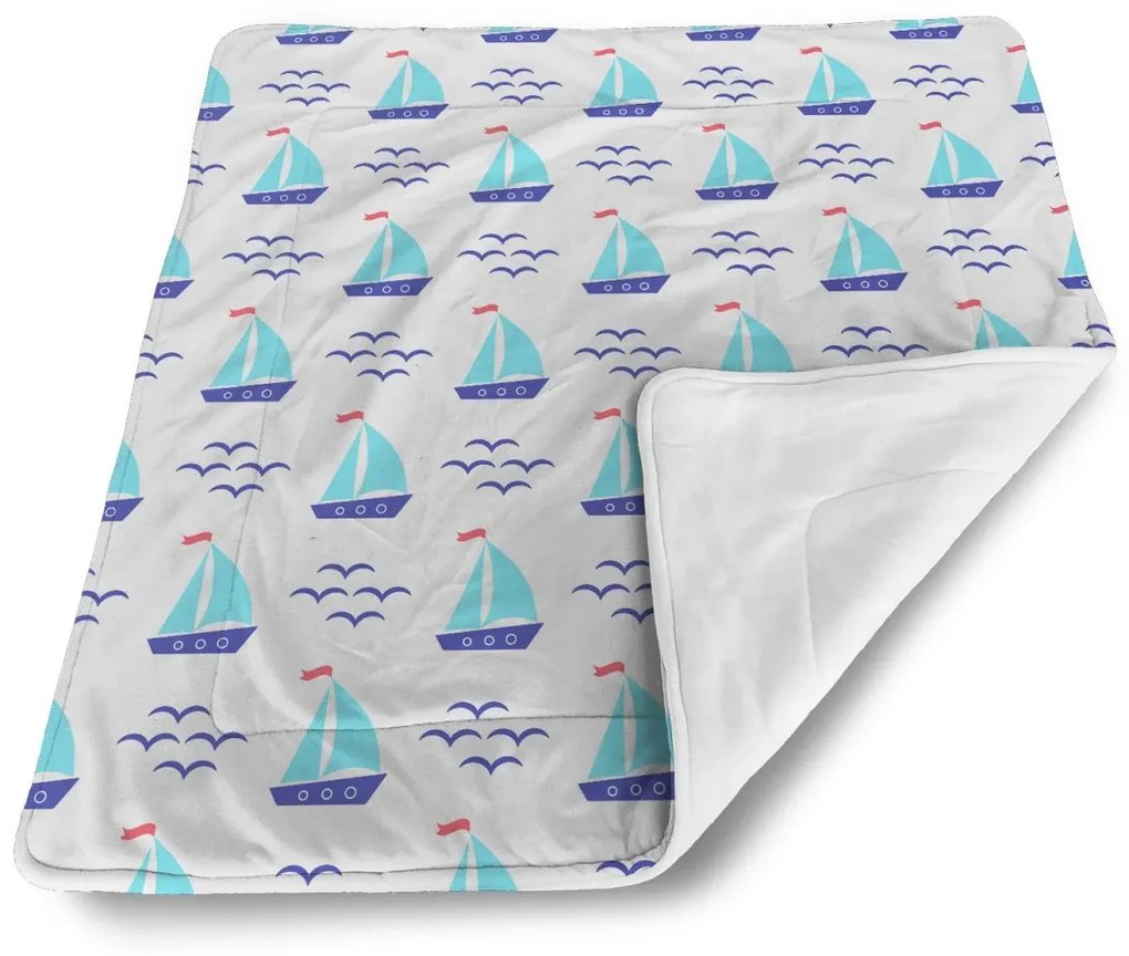 Sablio Deka pre bábätko Modré lodičky - 80x100 cm