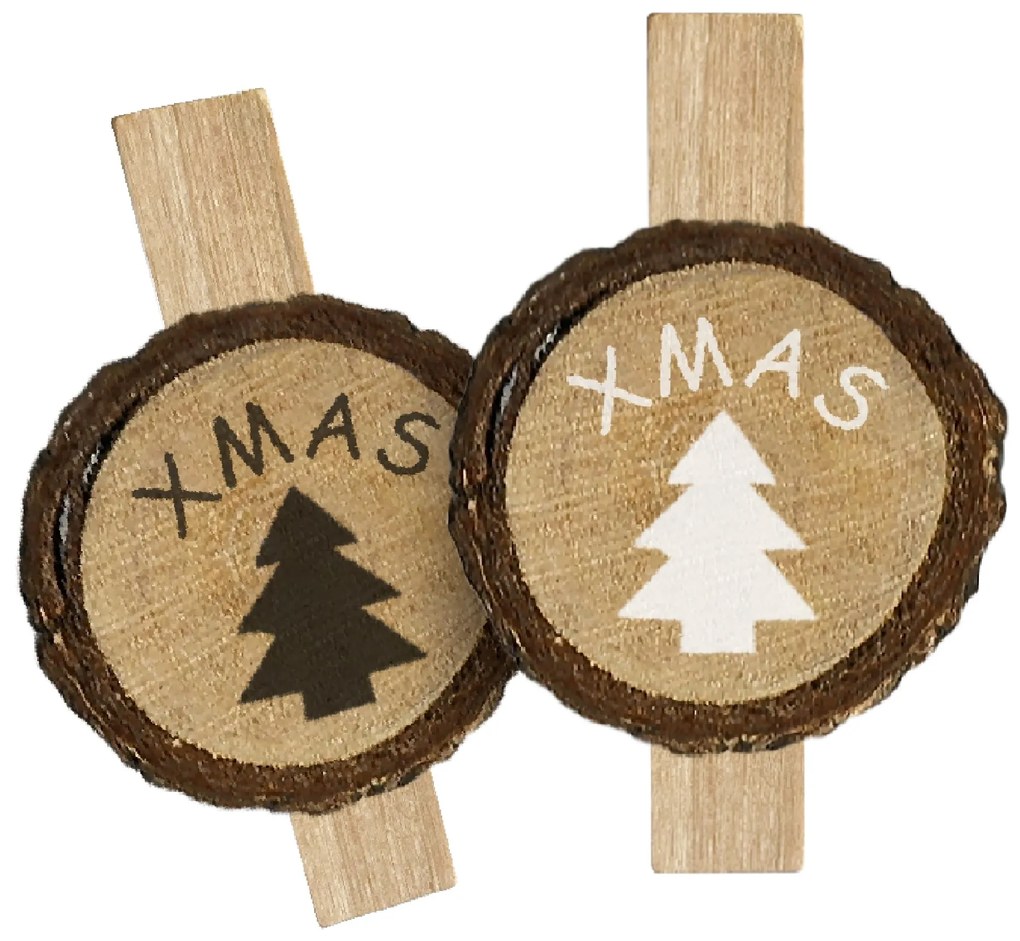 Sada 8 ks vánočních kolíčků Deleon hnědá