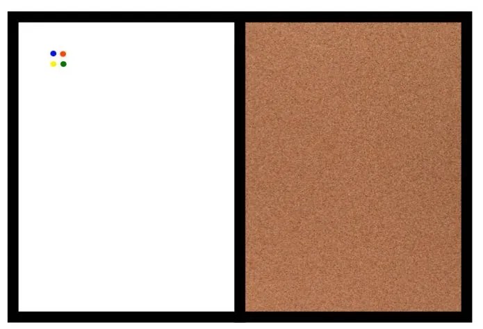 Toptabule.sk KMTDR Kombinovaná tabuľa biela v drevenom ráme + 6 farieb rámu 120x90cm /