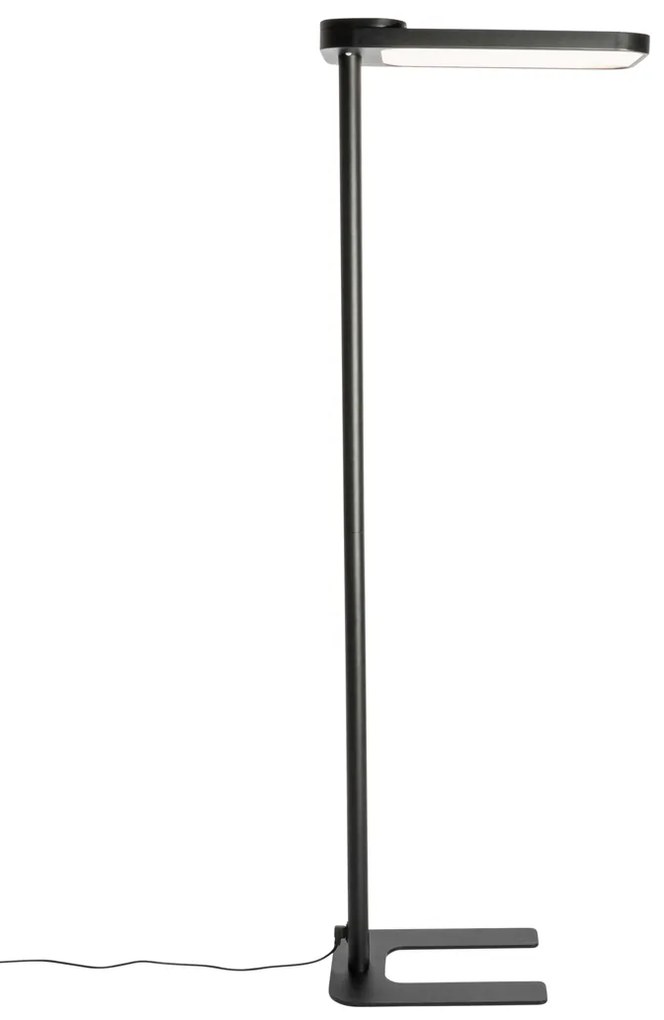 Denná stojaca lampa čierna štvorcová vrátane LED a stmievača - Guzo