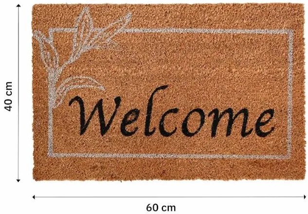 Bestent Vstupná čistiaca rohož PVC a Kokos 40x60cm Welcome White