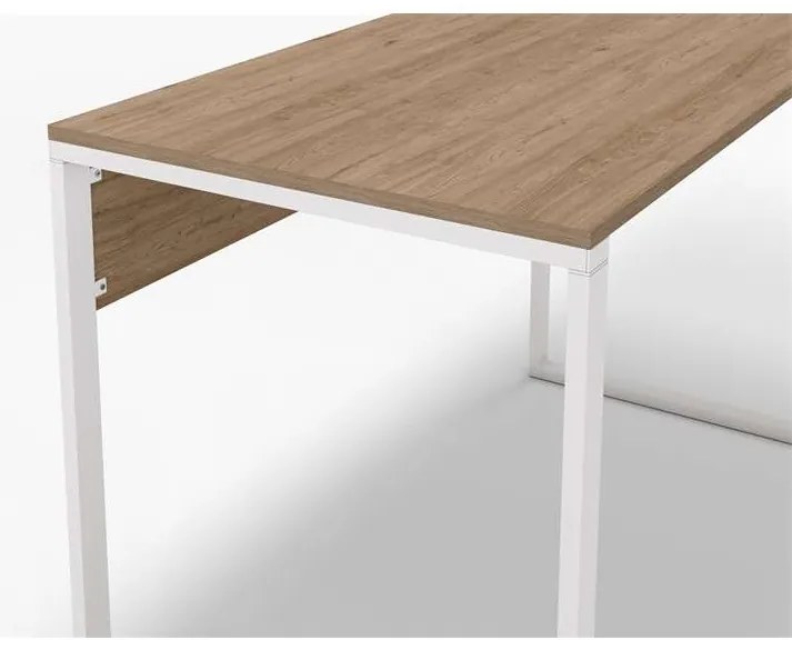 Písací stôl Houseland Inna dub zafírový/biely