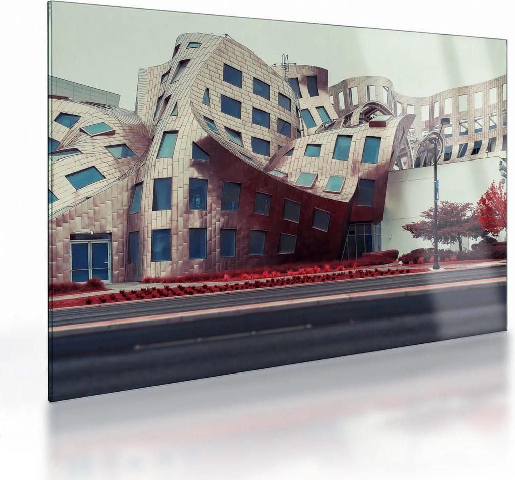 Sklenený obraz - architektonická stavba (70x50 cm)