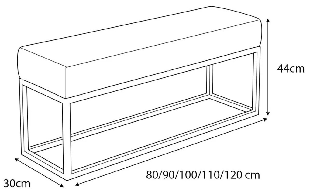 ČALÚNENÝ TABURET / LAVICA CLAUDIO 2 + ZLATÝ PODSTAVEC