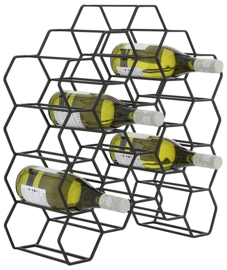 Čierny kovový regál na víno na 12 fliaš Salbris - Light &amp; Living