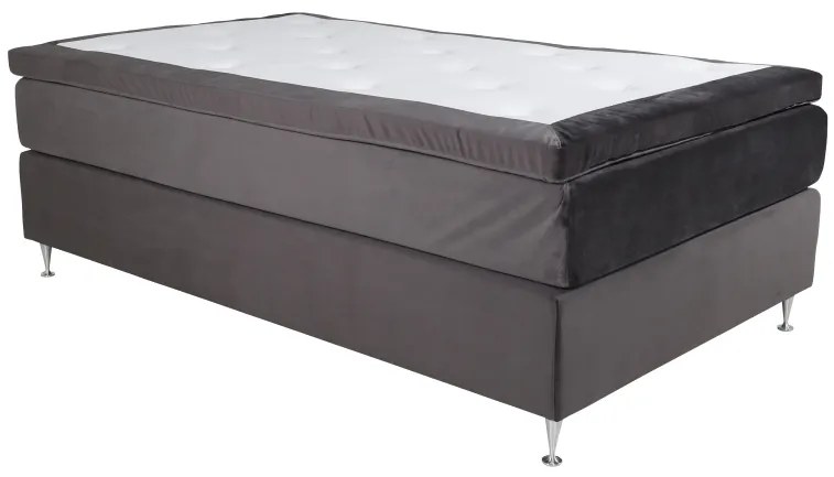 Furudal 120 boxspring posteľ sivý zamat čelo Sarna