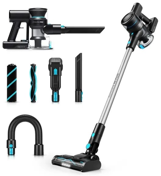 Niceboy ION Hurricane H5 Plus- Bezdrôtový tyčový vysávač 2v1 140W/2200 mAh čierna