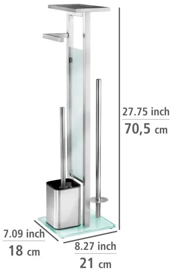 WENKO 23364100 - WC kefa DEBAR 21x70,5 cm nerezová/satinovaná/biela