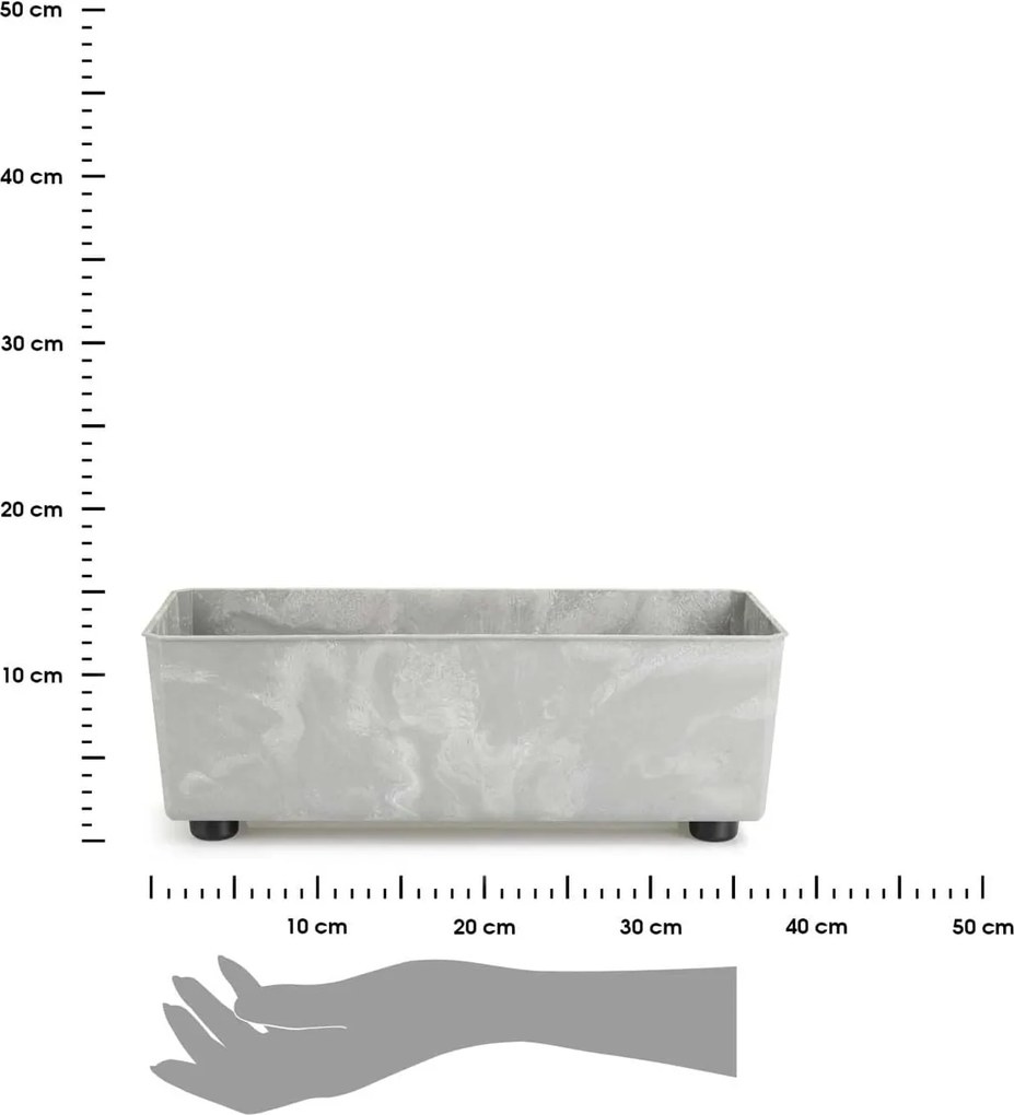 Truhlík s nožičkami Salvia 37,5x17 cm šedý beton