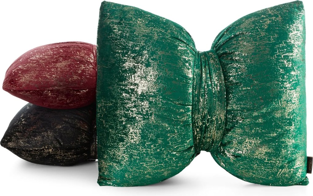 DEKORAČNÝ VANKÚŠ KOKARDA1 45X55 CM BORDOVÁ