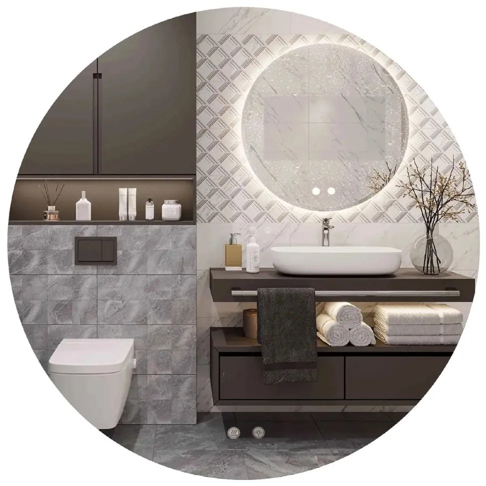 Tutumi Rea, okrúhle LED zrkadlo 80cm HZJ080, HOM-02801