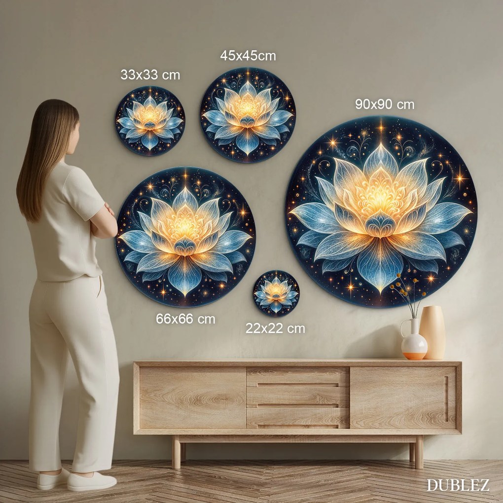 DUBLEZ | Okrúhly obraz z dreva - Lotos