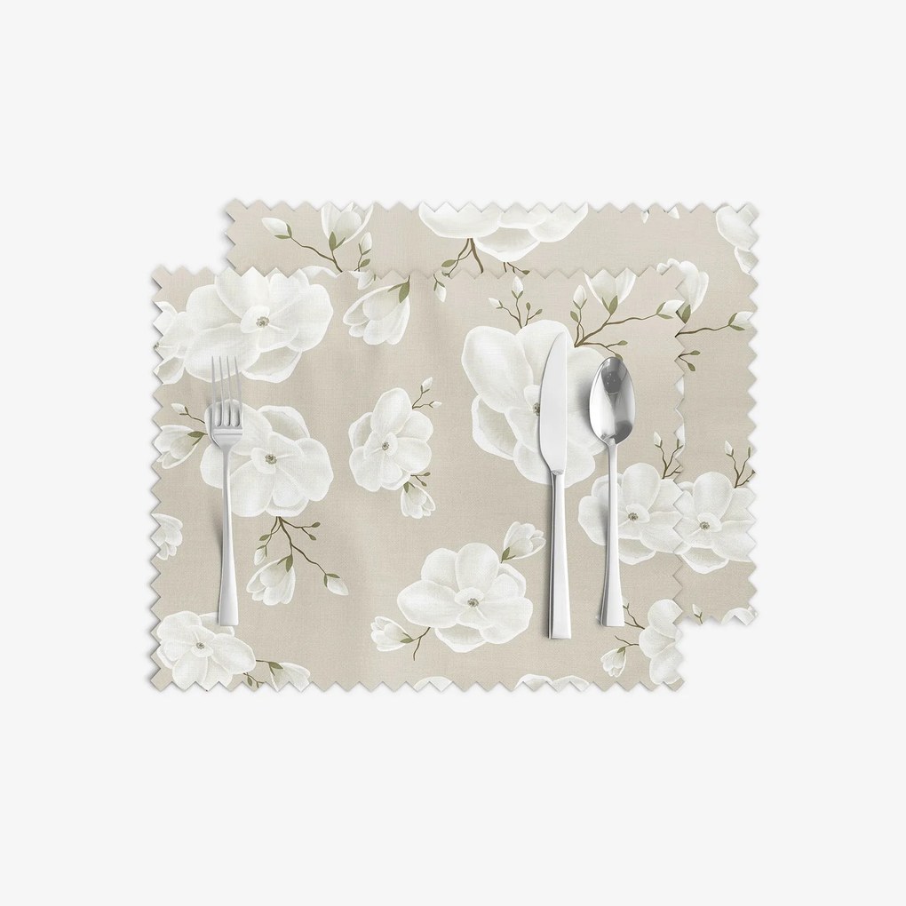 Goldea prestieranie na stôl teflónové - biele kvety - sada 2ks 30 x 40 cm