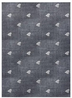 Koberec HEARTS Jeans - sivý
