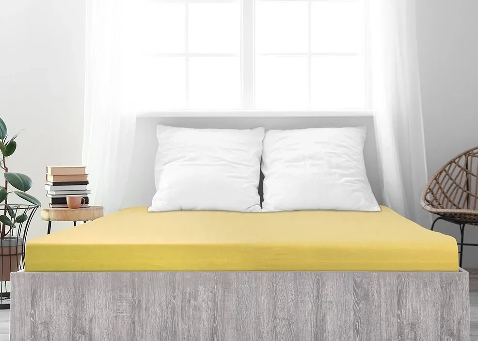 Jersey plachta z mako bavlny LUXORA 180x200 cm svetložltá