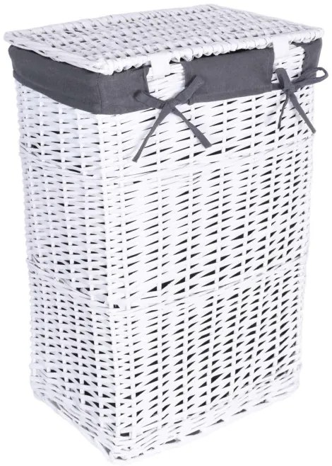 Prútený kôš na bielizeň 114 l biely / sivý