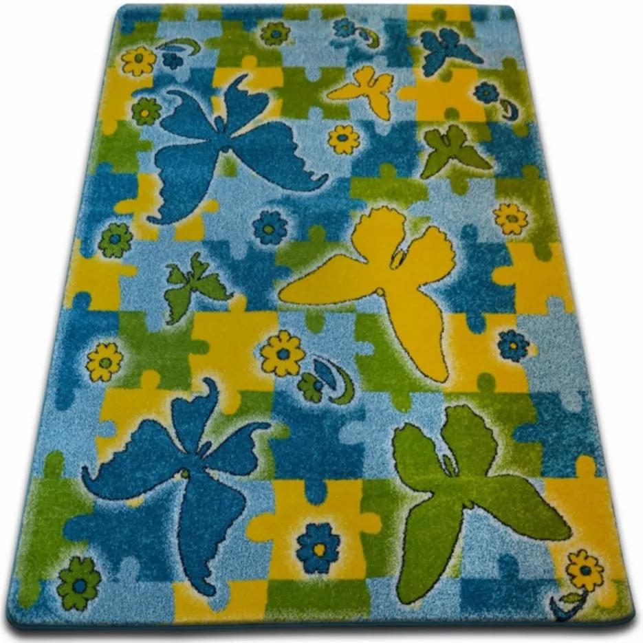 Detský kusový koberec Motýle modrý, Velikosti 200x280cm