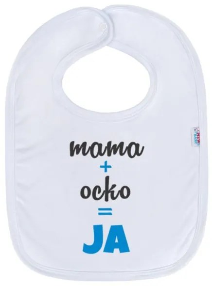 NEW BABY Detský podbradník New Baby máma+táta=JÁ modrý