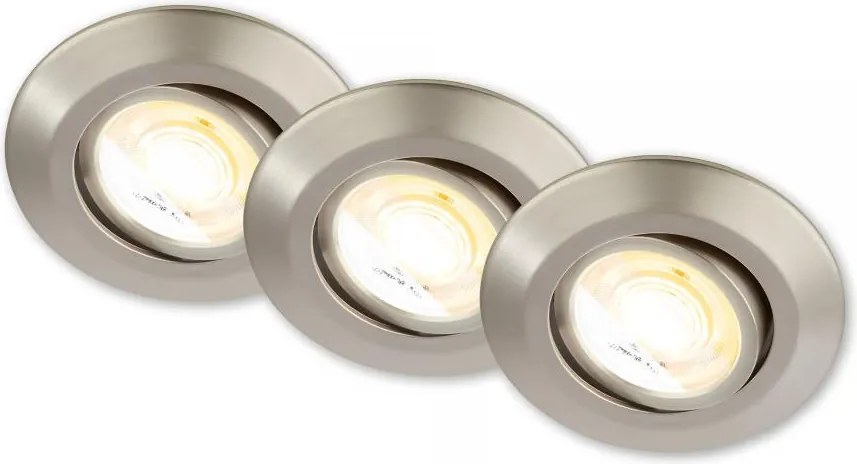 Briloner 7587032-SADA 3xLED kúpeľňové podhľadové svietidlo KLIRA 1xLED/4,9W/230V IP23 chróm