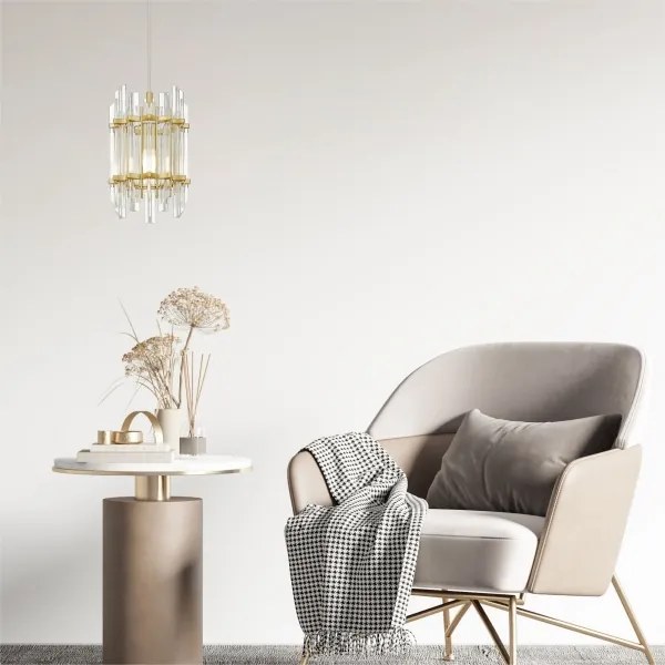 Zuma Line P0556-01D-V7V7 - Luster na lanku ALEXANDRIA 1xE14/40W/230V zlatá