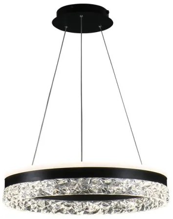 LED Stmievateľný luster na lanku LED/80W/230V 3000-6500K čierna + diaľkové ovládanie