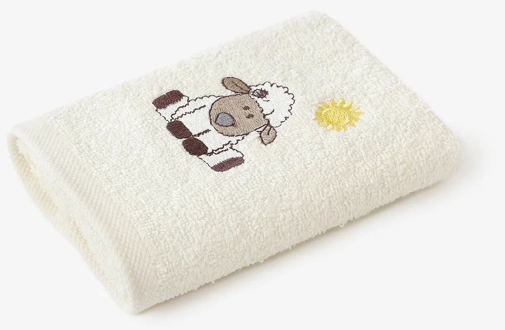 Goldea detský froté uterák - ovečka na smotanovej 30 x 50 cm