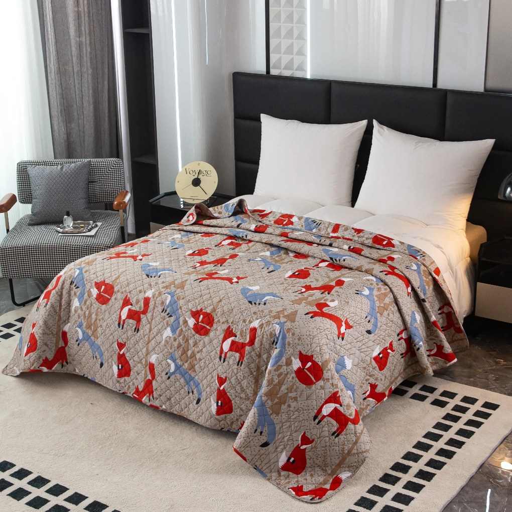 Prehoz na posteľ RED FOX hnedý Rozmer: 170 x 210 cm