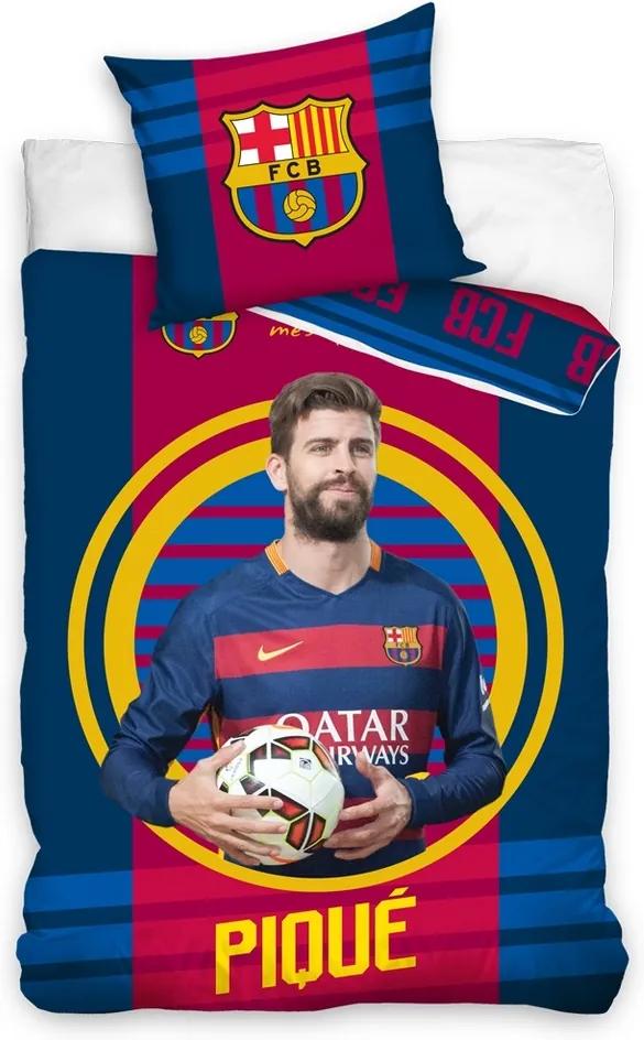 TipTrade Bavlnené obliečky FC Barcelona Pique 2016, 140 x 200 cm, 70 x 90 cm