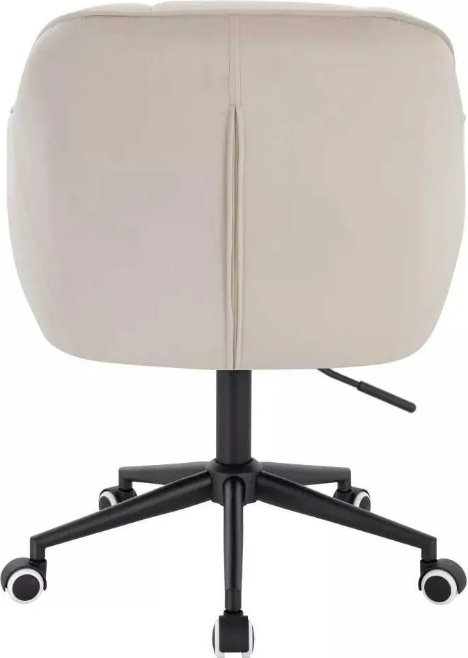 LuxuryForm DESIGN Stolička AVOLA VELUR na čiernej podstave s kolieskami - krémová