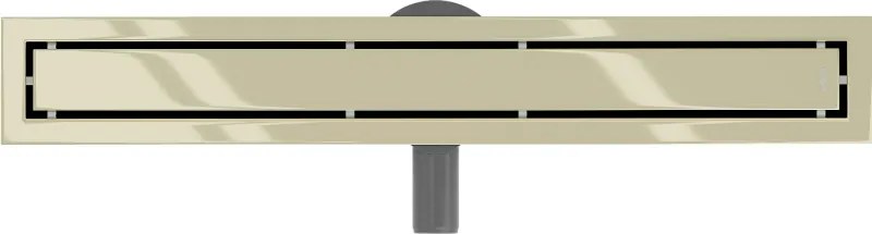 Mexen Flat 360°, nerezový sprchový žľab vzor M13 2v1 na vloženie dlažby 70 cm, zlatá lesklá, 1510070-40