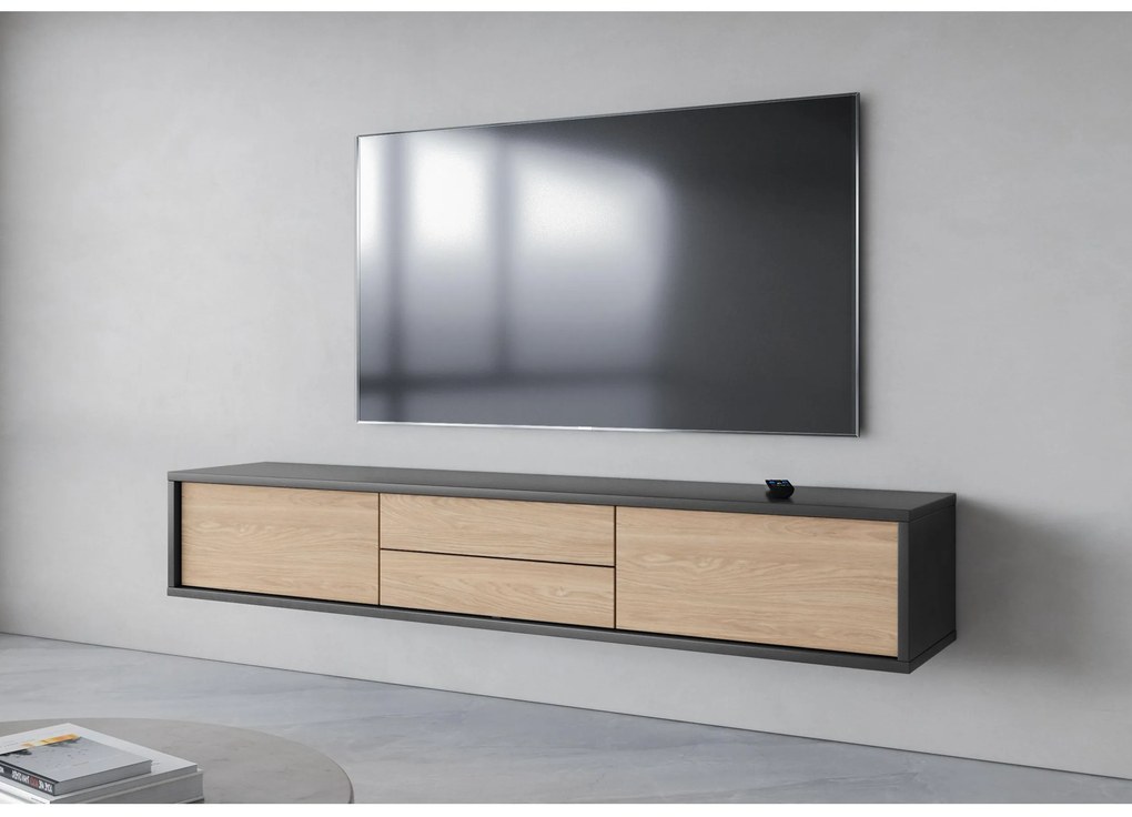 TV stolík Fiora 39 (antracit + dub olejovaný). Akcia -17%. Vlastná spoľahlivá doprava až k Vám domov. 1066465