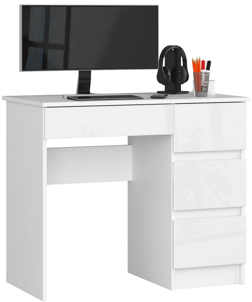 PC stolík Benicio II (biela + biely lesk) (P). Akcia -22%. Vlastná spoľahlivá doprava až k Vám domov. 1069649