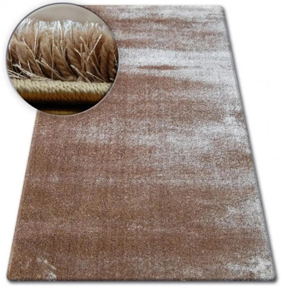 Luxusný kusový koberec Shaggy Verona hnedý 80x150cm
