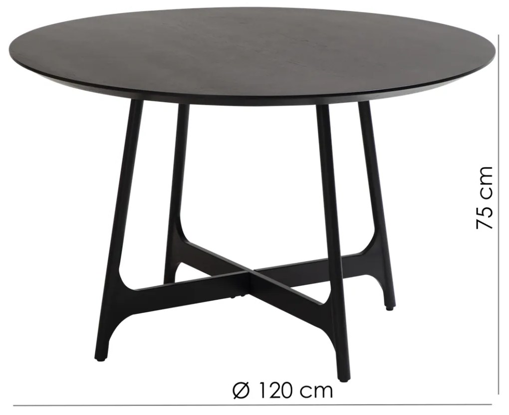 OOID OKRÚHLY JEDÁLENSKÝ STÔL, Ø 120 CM walnut