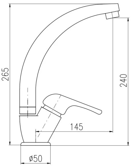RAV Slezák SA006.0/3 - Drezová batéria SAZAVA 26,5 cm lesklý chróm
