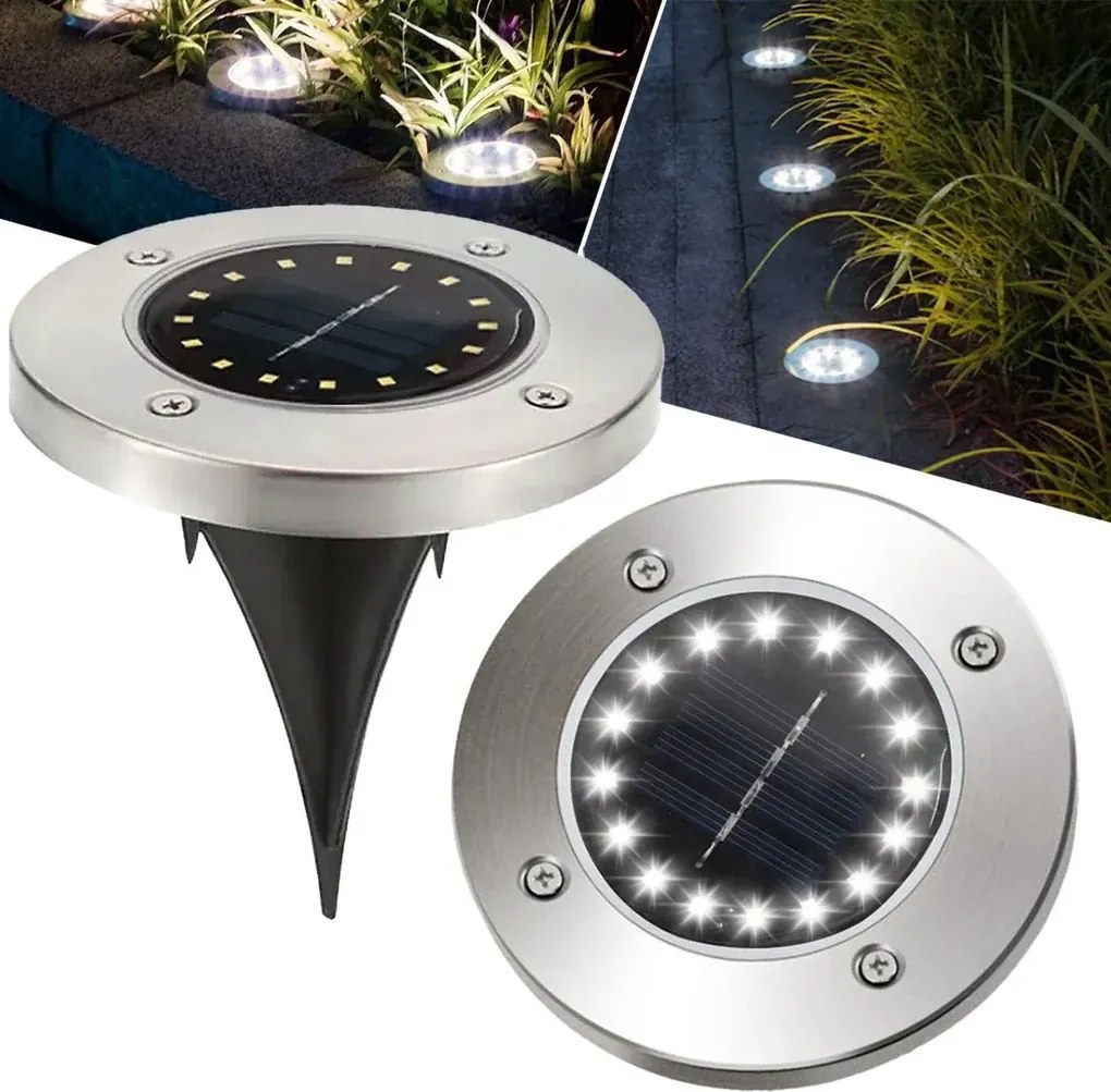 Toolight Toolight, LED solárna lampa 1ks P60055, strieborná, OGR-05681