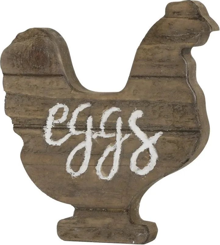 Prírodný antik drevená dekorácia sliepočka Eggs - 15*2,5*16 cm