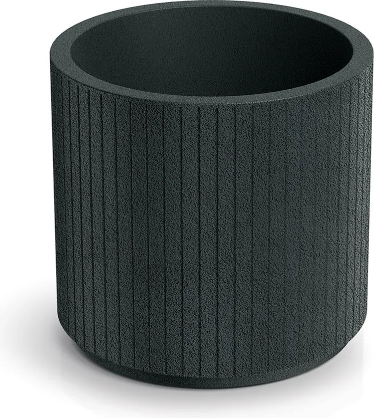Plastový květináč COROS ROUND tmavě šedý