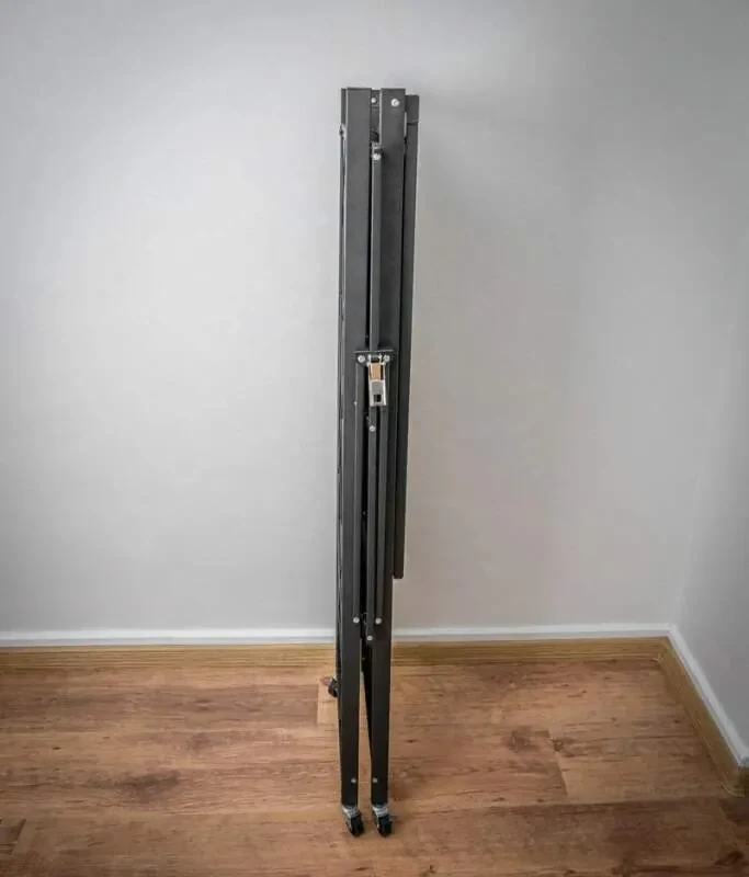 Kovový skladací regál na kolieskach 4 police