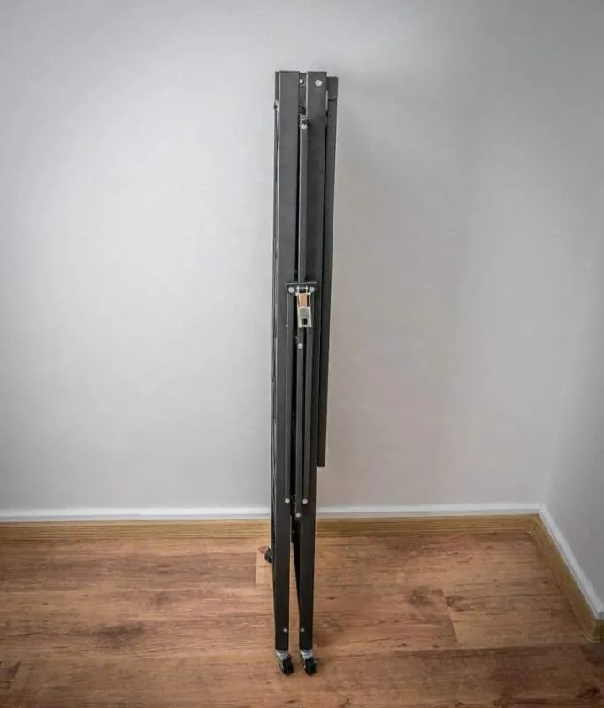 ST Kovový skladací regál na kolieskach 4 police