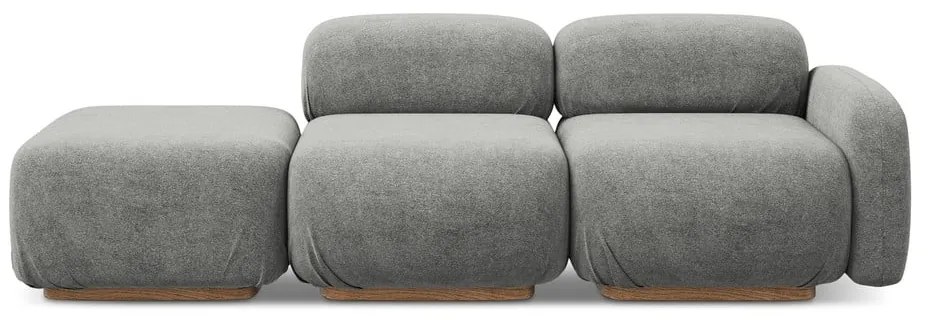 Sivá leňoška z textílie buklé (ľavý roh) Ailani – Makamii