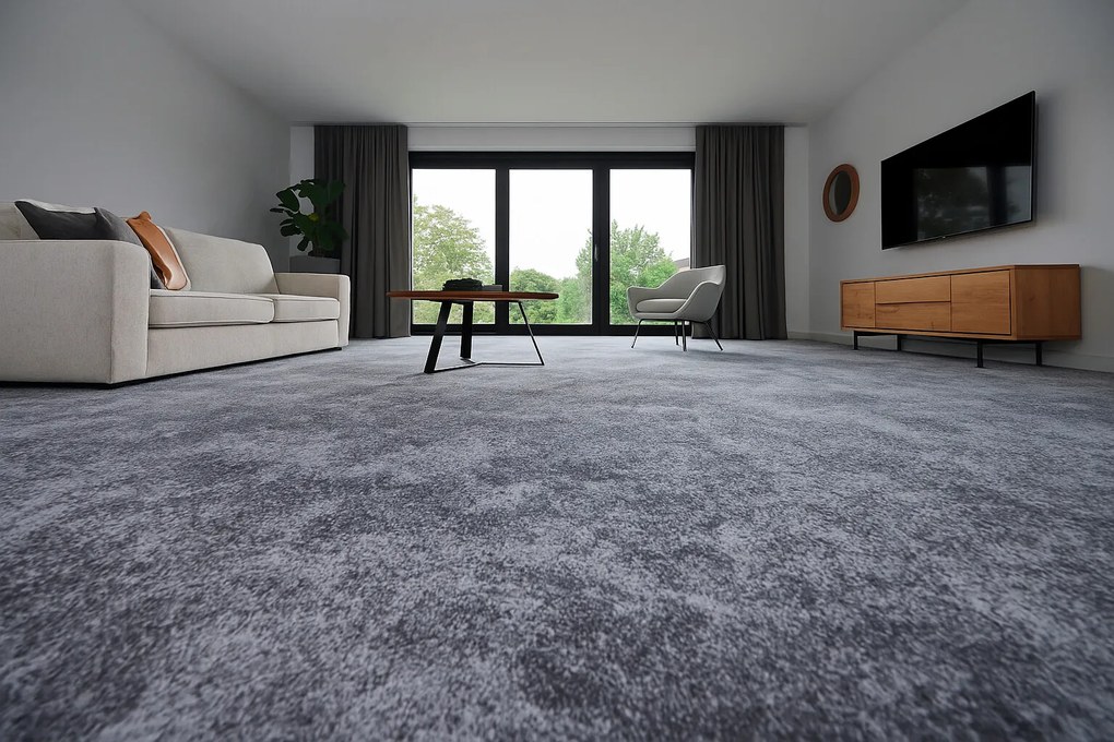 Spoltex, Metrážny koberec Milano 95 šedý, na mieru, šíře 4m, šedá, filc, detská izba