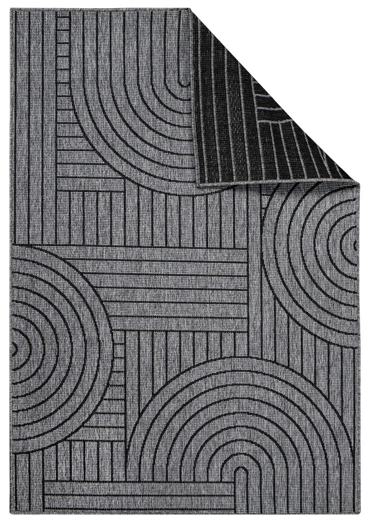 Dekorstudio Obojstranný koberec na terasu DuoRug 5842 - antracitový Rozmer koberca: 200x290cm