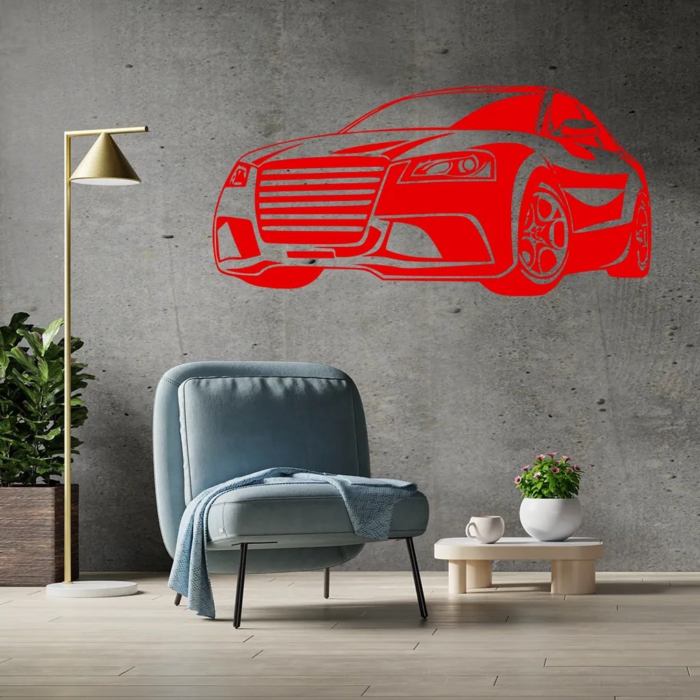 Veselá Stena Samolepka Auto Audi Farba: fialová, Veľkosť: 60 x 30 cm