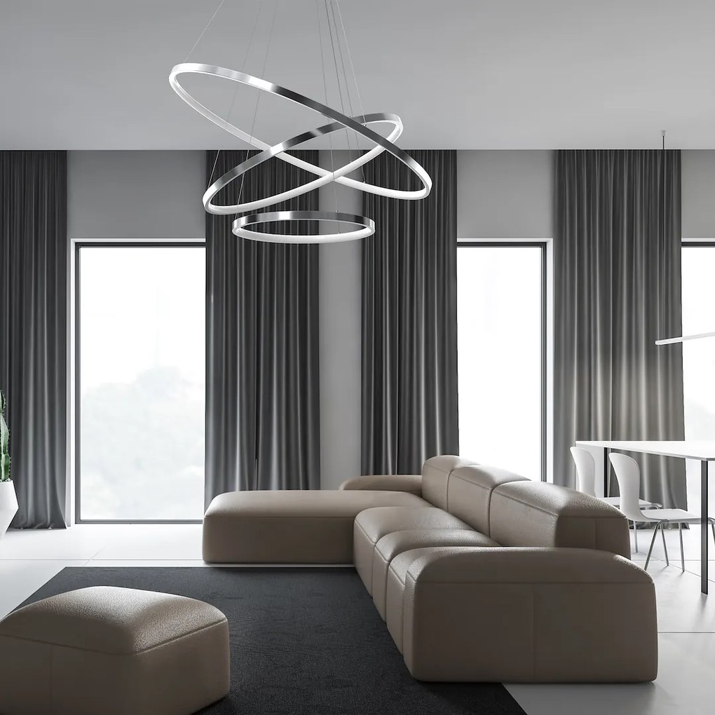 Závesné LED svietidlo Hoop, 3x LED 93w, 4000k, ch