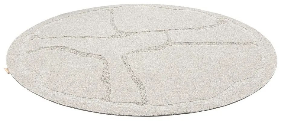 Svetlosivý vlnený okrúhly koberec ø 120 cm Morphic Organica – Agnella